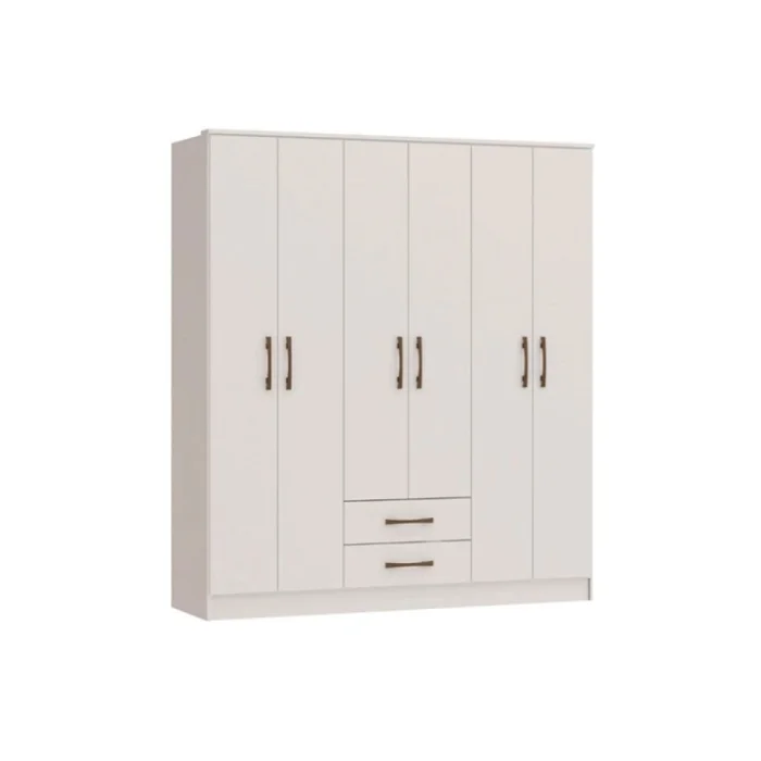 Ropero Pequim 6 Puertas Blanco Mdp en Blanco - Roperos y placares, Uruguay | Albanés
