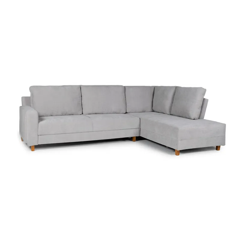 Rinconera Avero - Tela Microfibra - Chaise derecho - Berlin 05 (Ceniza) en Gris - Sillones y sofás, Uruguay | NYR