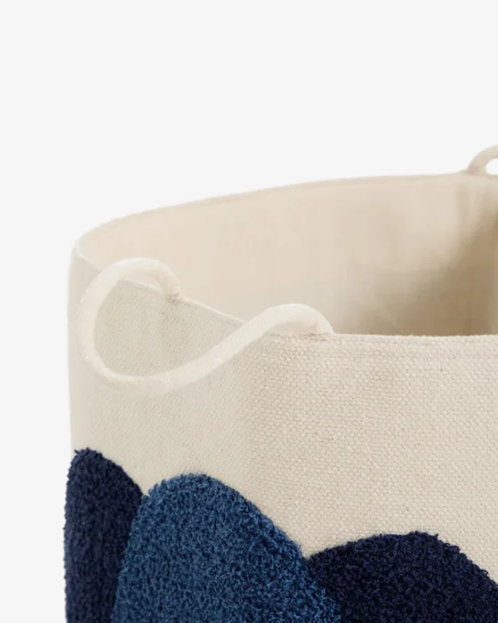 Cesta Tandani de algodón beige con elefante azul 50 cm en Beige - Canastos, Uruguay | Kavehome, vista 3