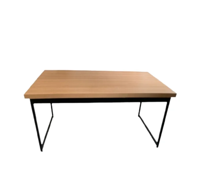Mesa de Comedor Oxford Rectangular 120 cm (Marrón Claro – Hierro Negro) en Madera natural - Mesas de comedor, Uruguay | Berna home