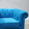 Sofa 1 cuerpo Clasico - Tapizada tela Turquesa en Turquesa - Butacas, banquetas y puffs, Uruguay | Champagne Home, vista 2 de 3