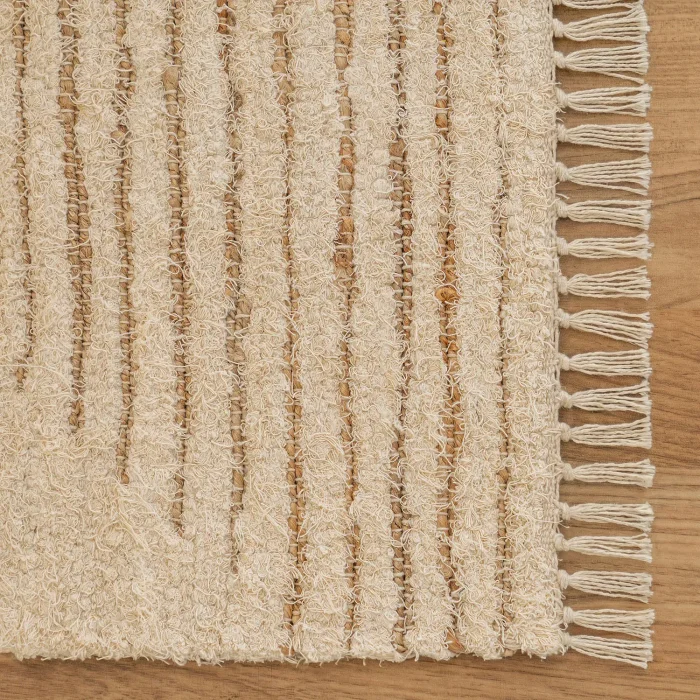 Alfombra de Ambiente Yute y Algodón Rayas Geo en Beige - Alfombras, Uruguay | Arredo, vista 2