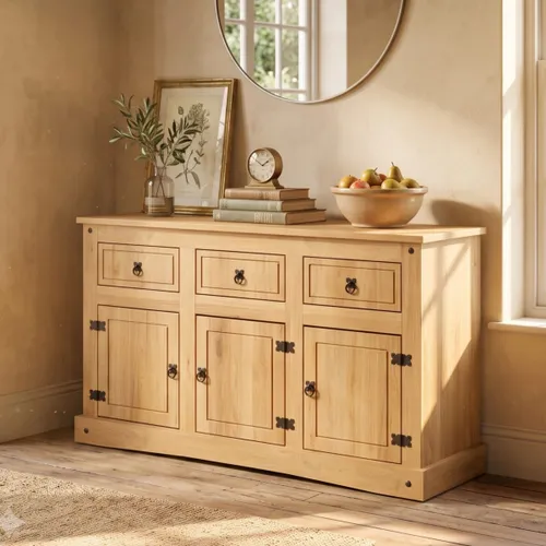 Aparador Bargueño Linea Mexicana Madera Maciza - Natural en Madera natural - Aparadores y recibidores, Uruguay | Rústico Hogar
