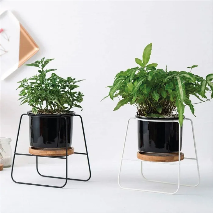 MACETA CERAMICA C/BASE D11x16CM NEGRO en Negro - Macetas, Uruguay | Koz, vista 3