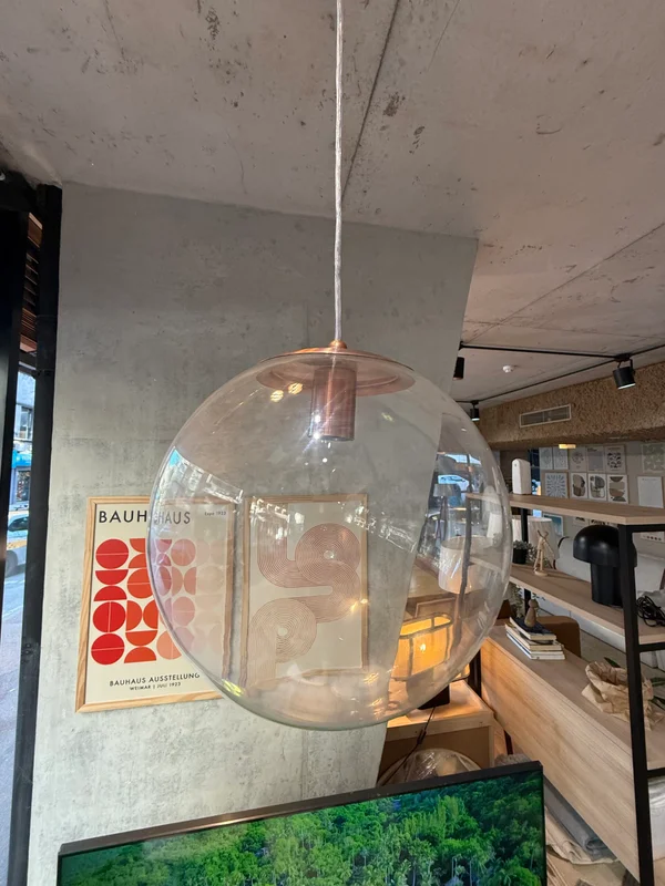 Lámpara Colgante Esfera Cristal con Metal Cobre - Grande en Cobre - Lámparas colgantes, Uruguay | Berna home, vista 3
