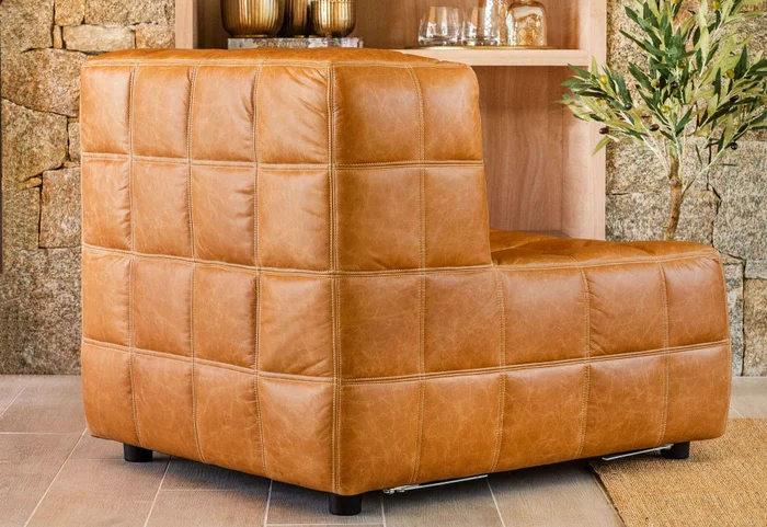 BUTACA COLUMBIA - CUERO ITALIANO CARAMELO en Marrón - Sillones y sofás, Uruguay | La Iberica, vista 32
