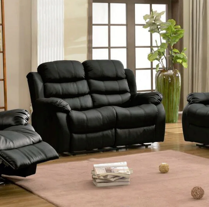 Sillon 2 Cuerpos Sofa Reclinable En Pu Living Beverly en Negro - Muebles, Uruguay | Soy Hogar, vista 4
