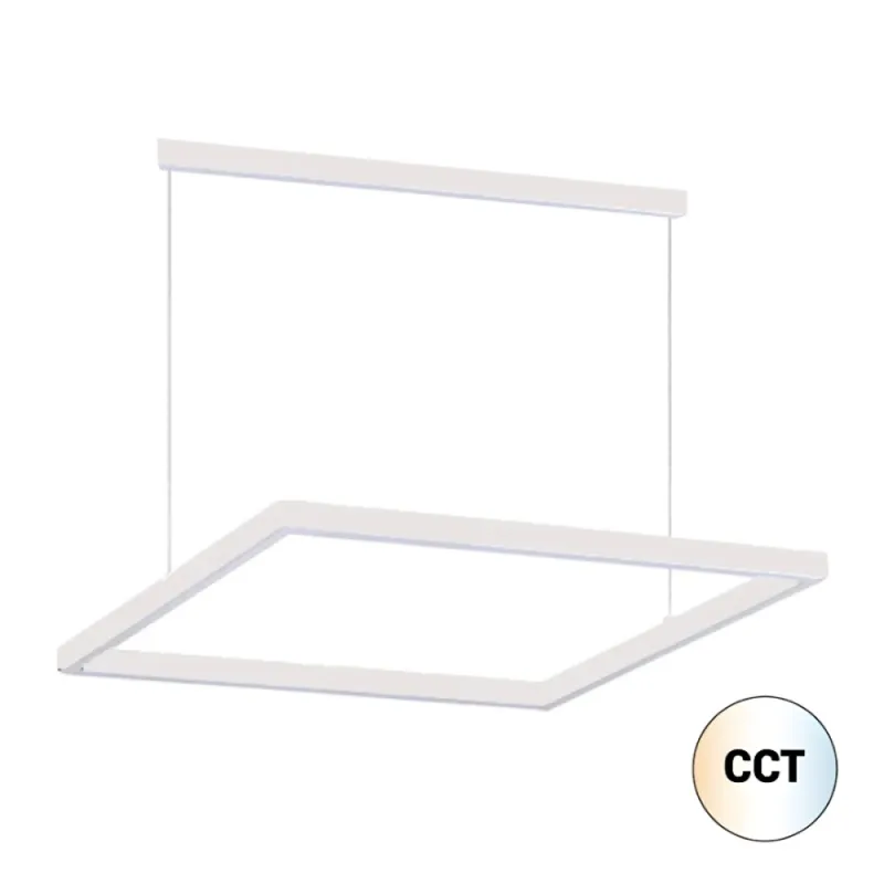 Colgante LED Cuadrado Zurich I 60 cm Blanco en Blanco - Lámparas colgantes, Uruguay | Serlux