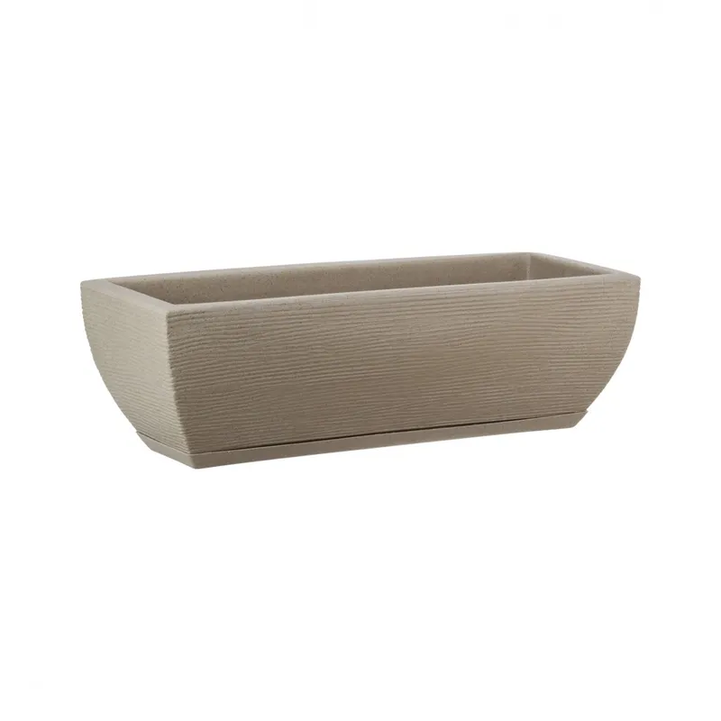 MACETA 48X16CM AMSTERDA GRAPHITO EFECTO PIEDRA BEIGE en Beige - Macetas, Uruguay | Decohogar