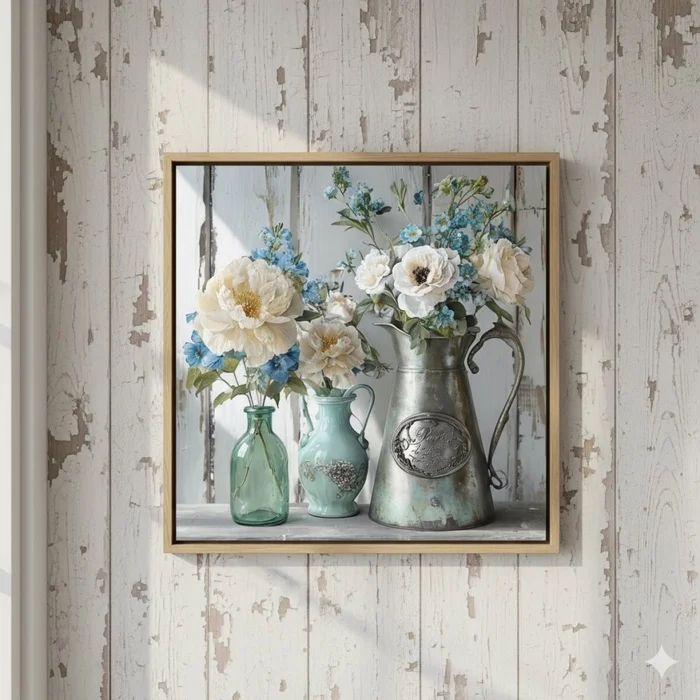 CUADRO CANVAS 30x30cm JARRÓN FLORES - Decoración de pared, Uruguay | Decohogar, vista 3