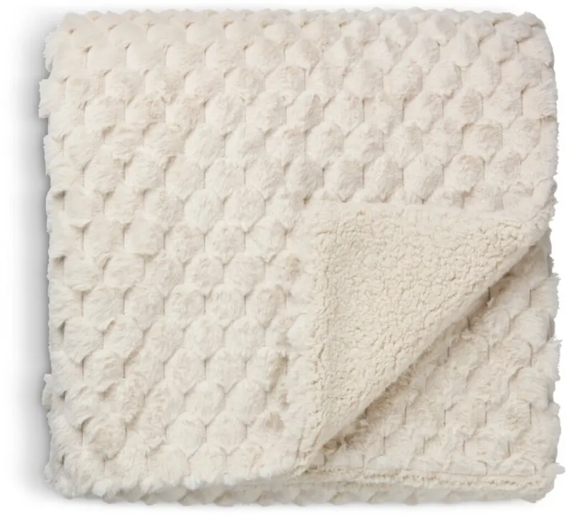 Manta throw HVIDBLOMME 150x200 pelo beige en Beige - Textiles, Uruguay | JYSK