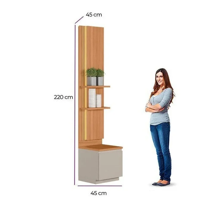 Modulo Lateral - Magnum 45CM con Led en Madera natural - Muebles para TV, Uruguay | Balton, vista 4