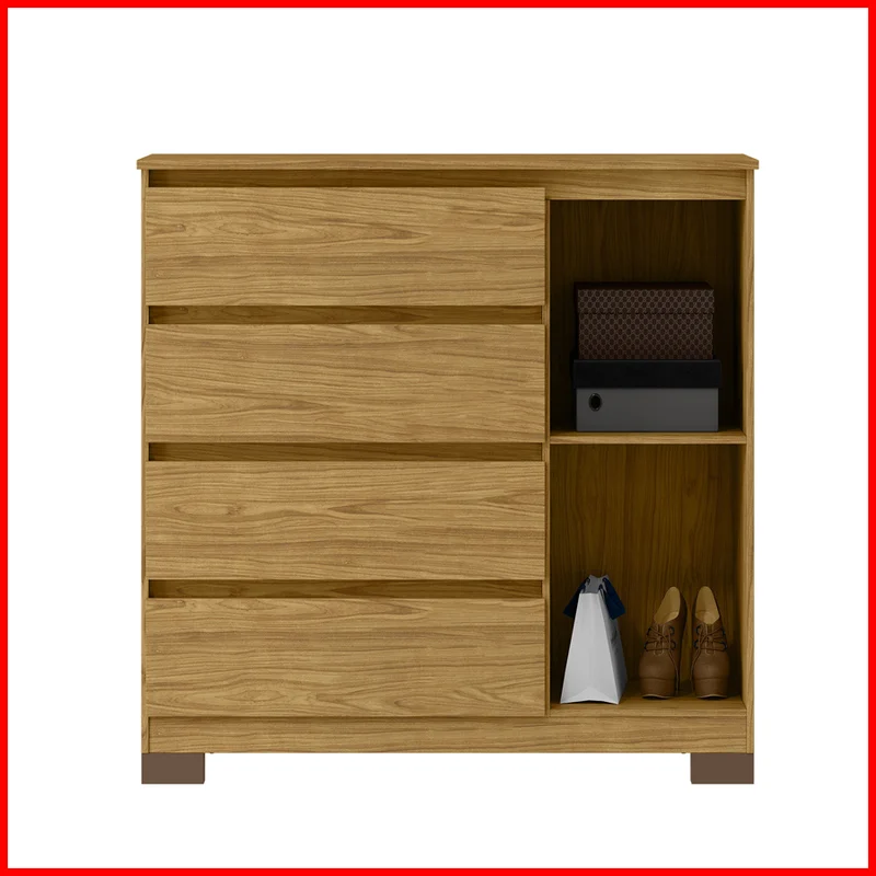 Comoda 4 cajones + puerta – Vega CO 028 en Marrón - Cómodas, Uruguay | Punto Unión, vista 3