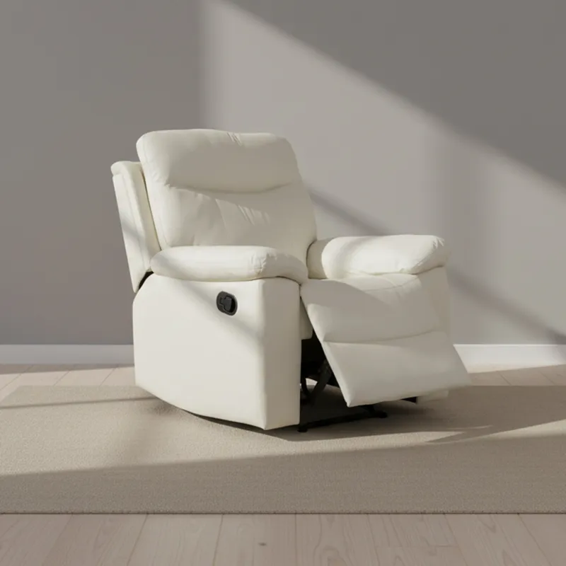Recliner 1 Cuerpo Simil-cuero Natural-beige Lexus Crema en Beige - Sillones y sofás, Uruguay | Divino
