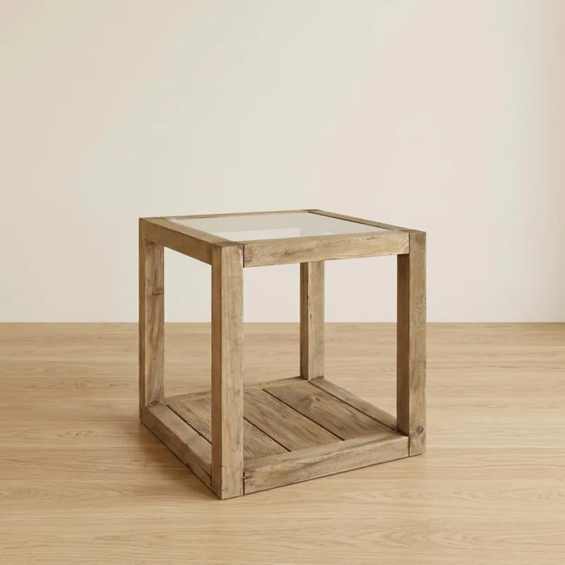 Mesa De Living Lateral - Arrime Madera Natural-beige Drift Natural en Madera natural - Mesas de living, Uruguay | Divino