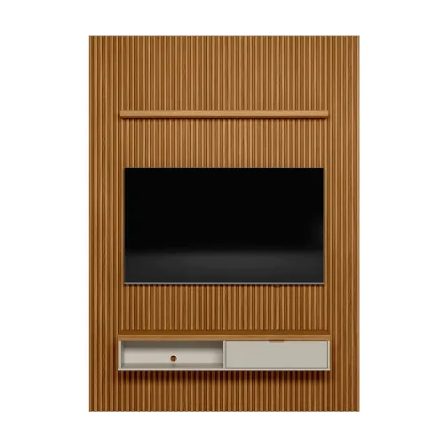 Panel para tv Ripado Murcia 180cm con Listones de Madera en Madera natural - Muebles para TV, Uruguay | Balton