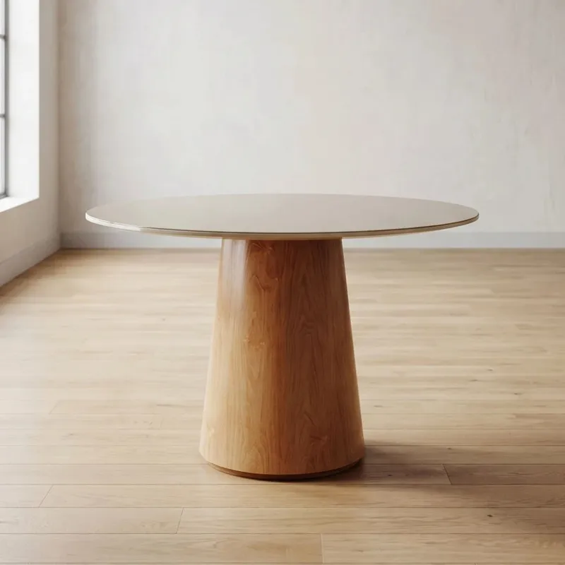Mesa de Comedor Ana - Redonda - Línea Nevada - Blanco - Mesas de comedor, Uruguay | Ecowood