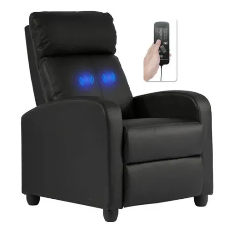 Sillon reclinable 1 cuerpo con masajeador y calefaccion - Negro en Negro - Sillones y sofás, Uruguay | La Cueva Muebles, vista 12
