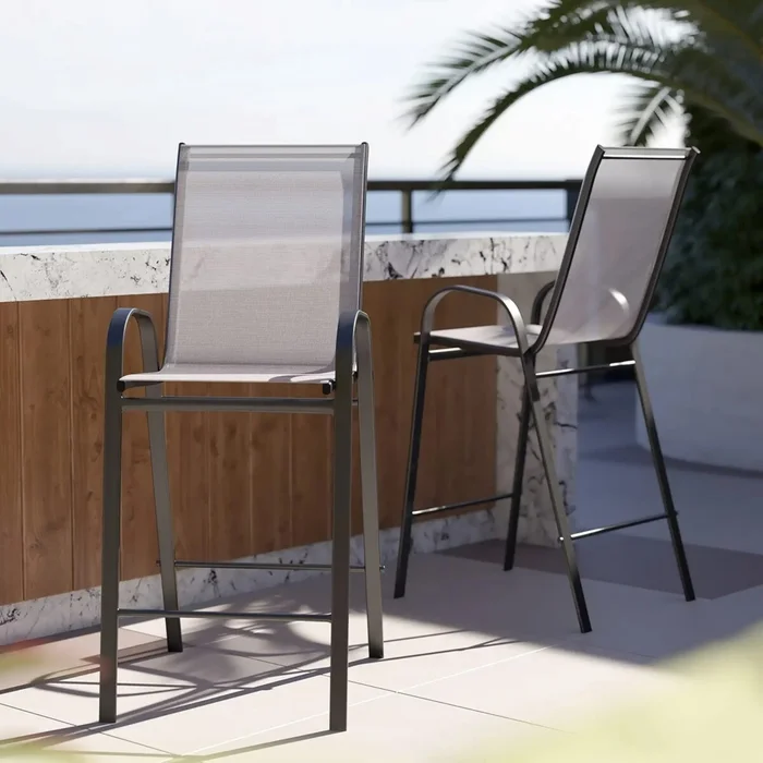 Banqueta textilina de Jardín - Gris en Gris - Muebles para el exterior, Uruguay | Rústico Hogar