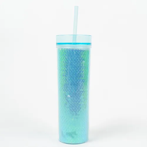 Vaso Con Tapa + Sorbito Gaiman - Azul en Azul - Muebles para el exterior, Uruguay | Indian