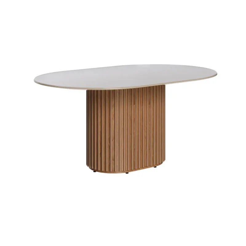 Mesa de Comedor Ovalo - Línea Nevada - Blanco en Blanco - Mesas de comedor, Uruguay | Ecowood