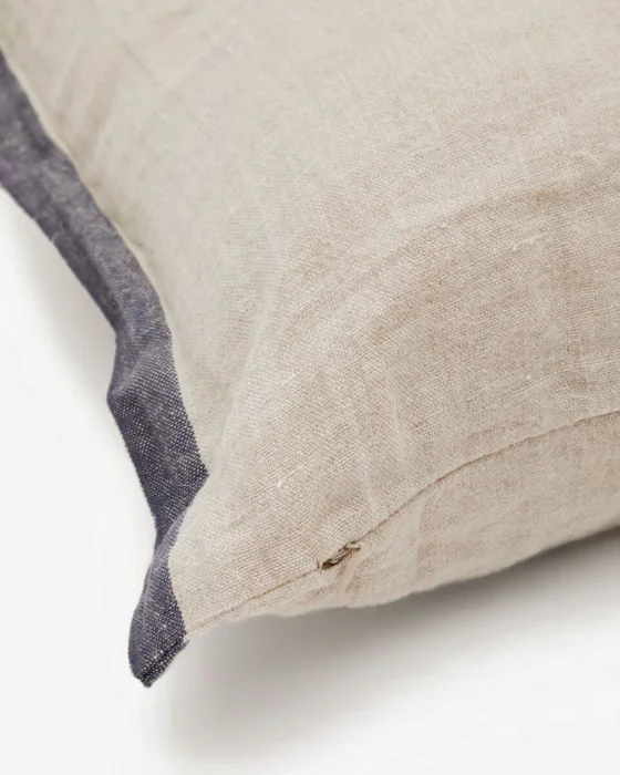 Almohadón Suerta 100% lino beige - y azul 45 x 45 cm en Amarillo - Textiles, Uruguay | Kavehome, vista 5