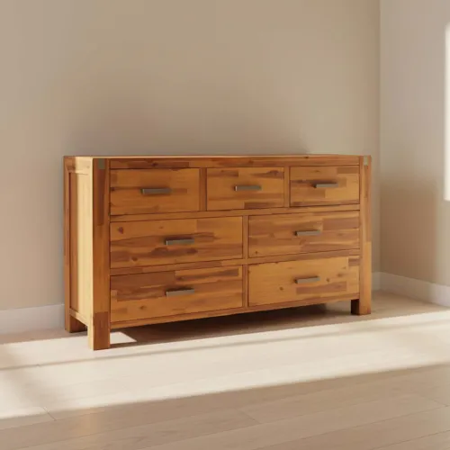 Cómoda Madera-acacia Natural-beige Ahf 1202 en Madera natural - Cómodas, Uruguay | Divino