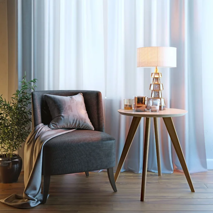 Mesa Lateral Classic - Off White y Natural en Blanco - Mesas de arrimo, Uruguay | NYR