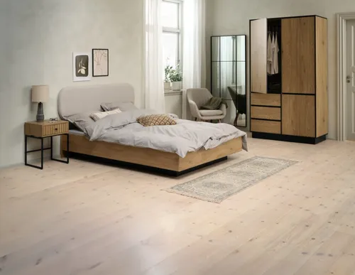 Estructura cama c/almac ELLINGE 2 Plazas 140x190 color robl en Gris - Dormitorio, Uruguay | JYSK