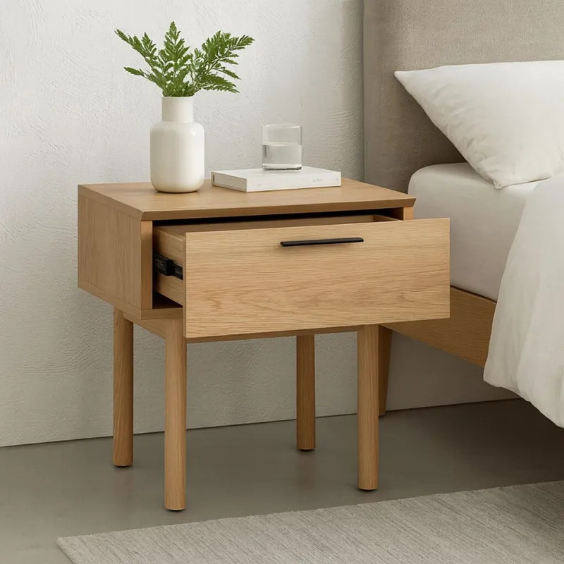 MESA DE NOCHE LAGRIMA ROBLE CLARO en Madera natural - Mesas de comedor, Uruguay | Viasono