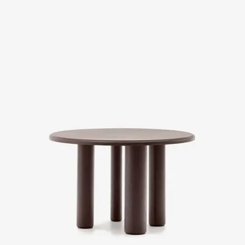 Mesa redonda Mailen - en chapa de fresno con acabado oscuro Ø 120 cm en Madera natural - Mesas de comedor, Uruguay | Kavehome