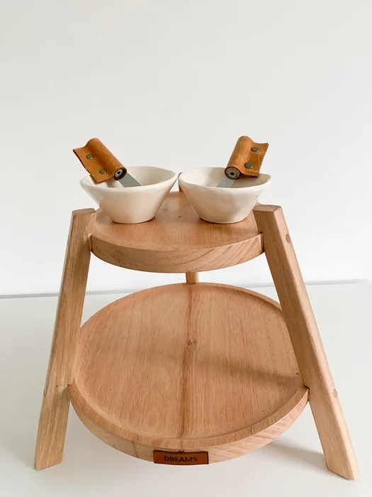 Juego de torre + 2 bowls + 2 espátulas con cuero en Madera natural - Decoración, Uruguay | Dreams On Time, vista 25