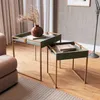 Conjunto de Mesas de Centro Columbia Verde (Pie dorado) - Mesas de living, Uruguay | Berna home, vista 4 de 4