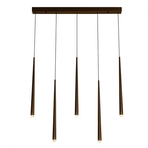 Colgante Led cinco luces lineales tubular 25W en Marrón - Lámparas colgantes, Uruguay | Iluminica