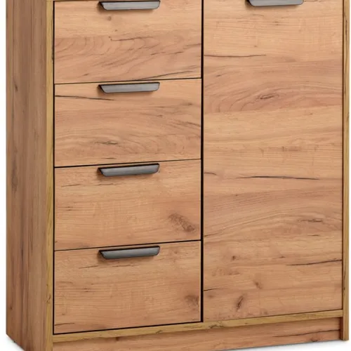 Cómoda JENSLEV 4 cajones 1 puerta color roble natural - Cómodas, Uruguay | JYSK