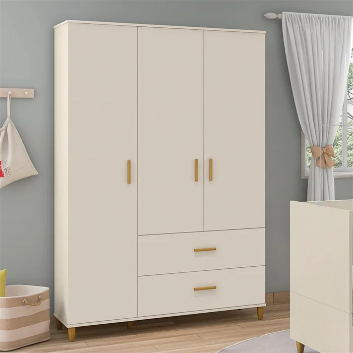 ROPERO RETRO MILKA OFF WHITE ACETINADO 8728 - Roperos y placares, Uruguay | Rosas Hermanos, vista 2