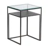 Masa Auxiliar De Living Metal-vidrio-y-madera Gris Silver Plata en Negro - Mesas de living, Uruguay | Divino, vista 3 de 5