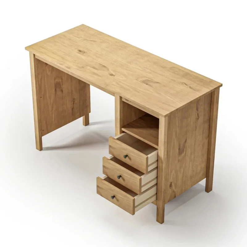 Escritorio 3 Cajones 1 Nicho - Línea Maden - Marrón en Marrón - Escritorios, Uruguay | Ecowood, vista 4