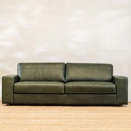 Sillón Cuero Octavio 3 Cuerpos Verde en Verde - Sillones y sofás, Uruguay | Aihaus