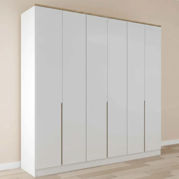 Placard Ropero 6 Puertas Mdf Blanco Logan en Blanco - Roperos y placares, Uruguay | Divino