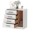 Comoda Cajonera Petit para Dormitorio de 4 Cajones 1 Puerta - FE - Blanco en Blanco - Cómodas, Uruguay | Mulata, vista 5 de 5