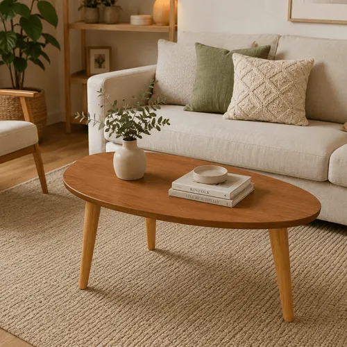 Mesa Aira 74cm - Madera Maciza en Marrón - Mesas de living, Uruguay | Balton