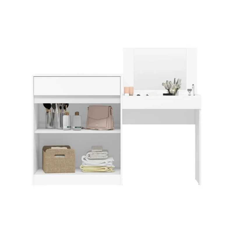Escritorio Tocador 1 puerta 1 cajón - Trend - FIT - Blanco en Blanco - Escritorios, Uruguay | Ecowood, vista 3