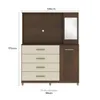 Comoda Cajonera Rack TV de 4 cajones 1 puerta 1 Botiquín con Espejo y Estantes para Dormitorio o Living - FE - R/Champan en Multicolor - Cómodas, Uruguay | Mulata, vista 3 de 5