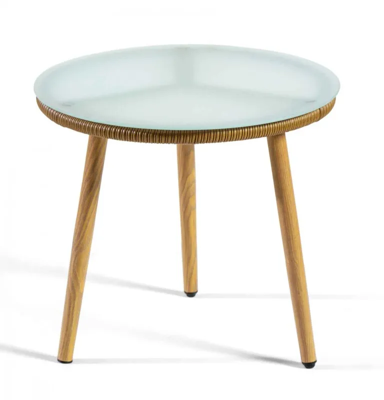 MESA AUXILIAR LIZA RATTAN 2048T HJ-62 (D) DIA.51X48H CM en Madera natural - Muebles para el exterior, Uruguay | Vinibel