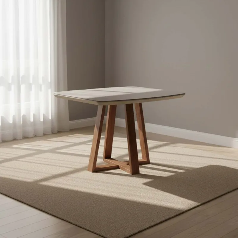 Mesa De Comedor Mdf-y-madera Blanco Bennett en BLAN/NAT - Mesas de comedor, Uruguay | Divino