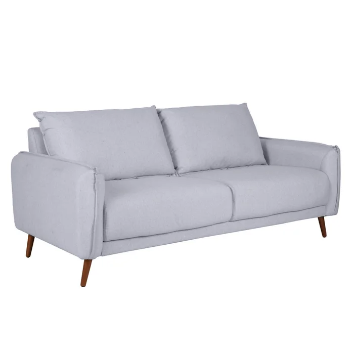 Sofá 3 Cuerpos Tela Gris Charlotte en Gris - Sillones y sofás, Uruguay | Divino, vista 2