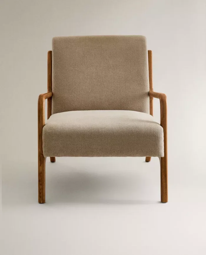 BUTACA MADERA FRESNO LINO en Beige - Butacas, banquetas y puffs, Uruguay | Zara Home, vista 2