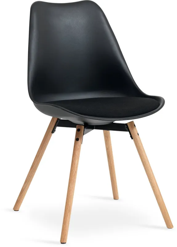 Silla de comedor KASTRUP negro/roble en Negro - Sillas, Uruguay | JYSK