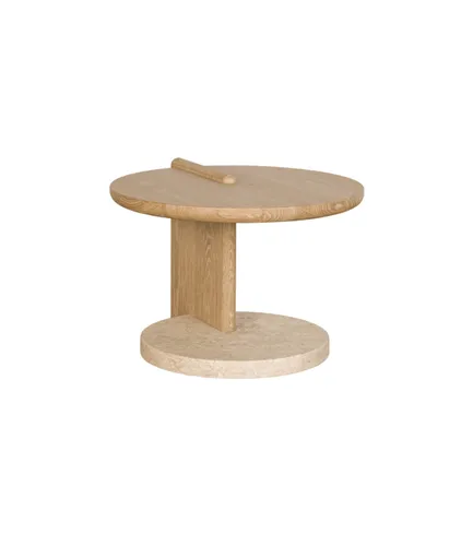 MESA LIVING BAKERS ROBLE Y MARMOL D60XH42 en Madera natural - Mesas de living, Uruguay | Masinfinito Casa